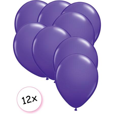 Ballonnen Paars 12 stuks 27 cm